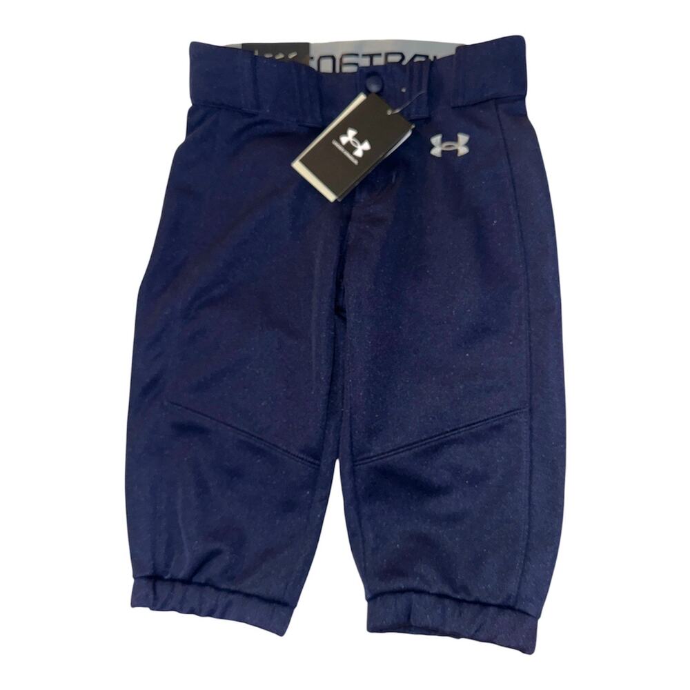 NWT Under Armour Girls Utility Softball Pants Navy YXS Youth XS Cropped